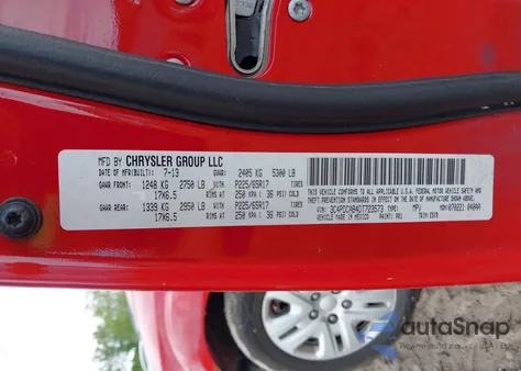 2013 Dodge Journey American Value Pkg из США, поврежденный, VIN 3C4PDCAB4DT723573